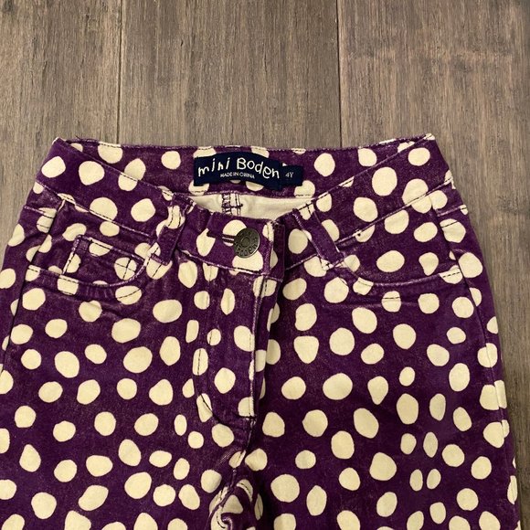 Mini Boden Girls Velvet Boot Cut Pants 4 y - Picture 2 of 4